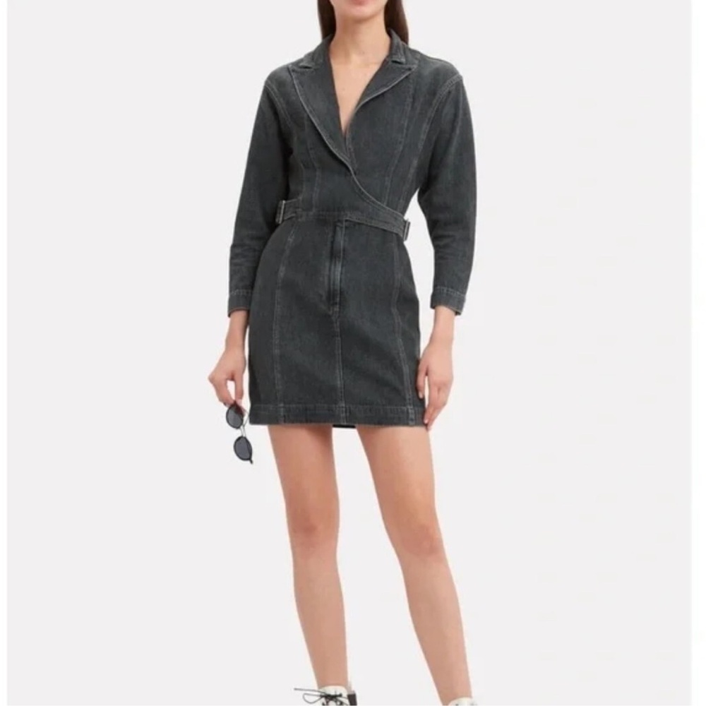 Jean Atelier Gia Wrap Jean Dress in Stone